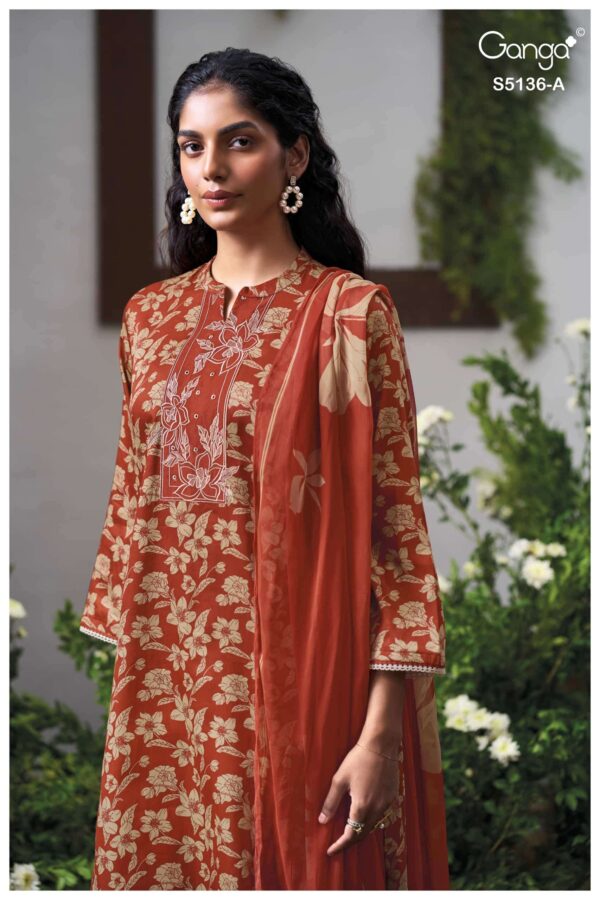 My Fashion Road Ganga Fashion Tilotama Printed Cotton Satin Dress | S5136 – A
