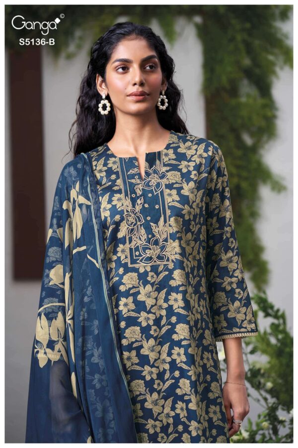 My Fashion Road Ganga Fashion Tilotama Printed Cotton Satin Dress | S5136 – B