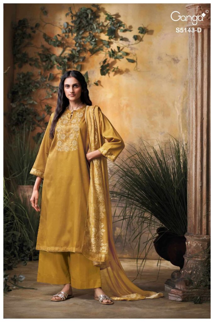 My Fashion Road Ganga Fashion Urvita Exclusive Cotton Satin Dress | S5143 – D