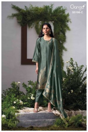 My Fashion Road Ganga Fashion Viyati Pure Woven Silk Premium Suits | S5198 – C