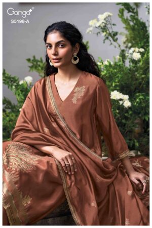 My Fashion Road Ganga Fashion Viyati Pure Woven Silk Premium Suits | S5198 – A
