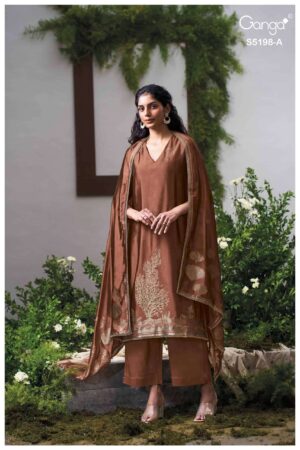 My Fashion Road Ganga Fashion Viyati Pure Woven Silk Premium Suits | S5198 – A