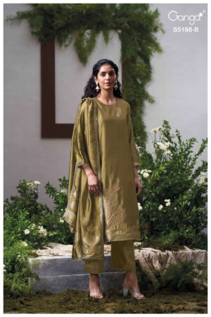 My Fashion Road Ganga Fashion Viyati Pure Woven Silk Premium Suits | S5198 – B