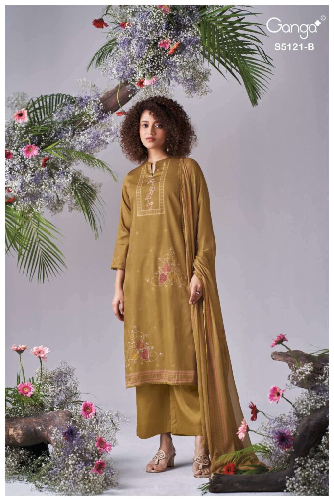 My Fashion Road Ganga Fashion Yalina Fancy Cotton Satin Salwar Suit | S5121 – B
