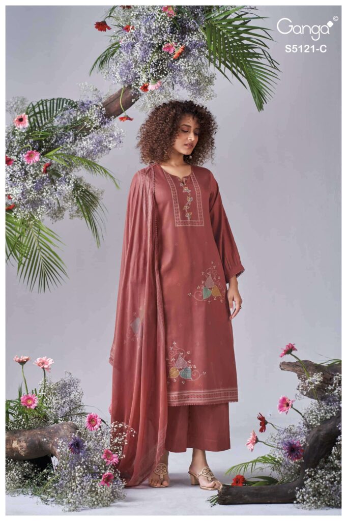 My Fashion Road Ganga Fashion Yalina Fancy Cotton Satin Salwar Suit | S5121 – C