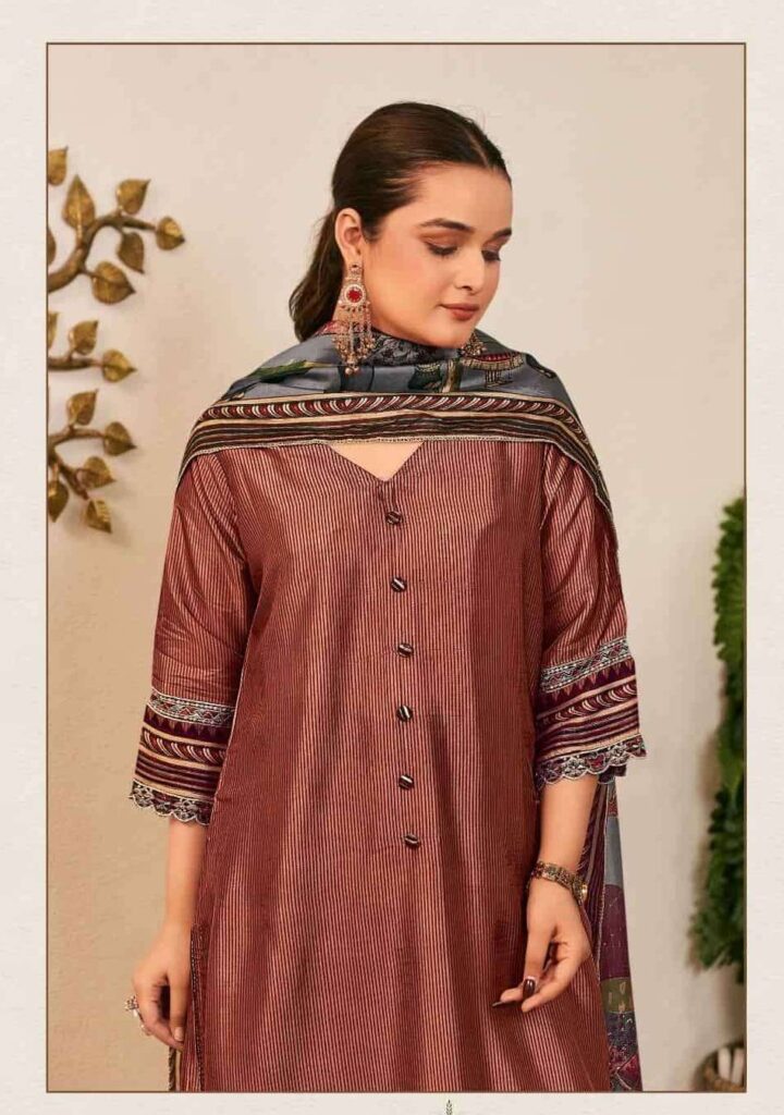 My Fashion Road Jay Vijay Anitraa Fancy Tussar Silk Latest Suit Sets | 3330 – D