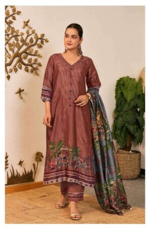 My Fashion Road Jay Vijay Anitraa Fancy Tussar Silk Latest Suit Sets | 3330 – D