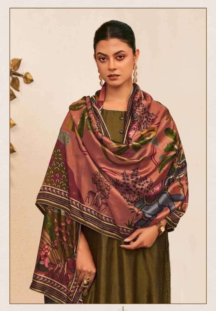 My Fashion Road Jay Vijay Anitraa Fancy Tussar Silk Latest Suit Sets | 3330 – B