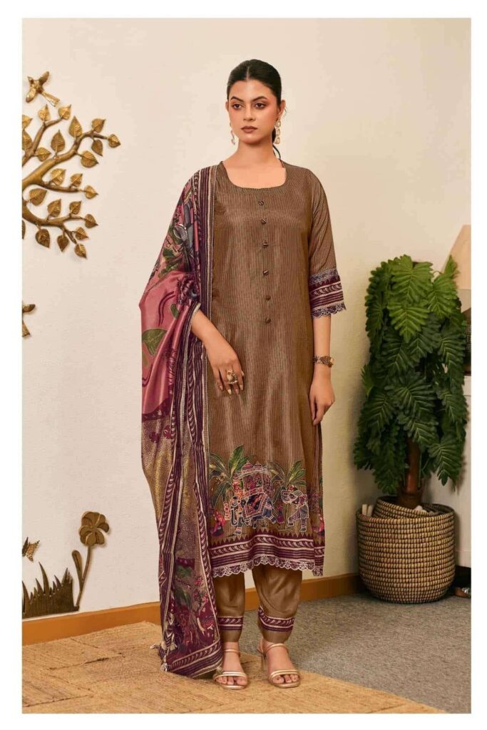 My Fashion Road Jay Vijay Anitraa Fancy Tussar Silk Latest Suit Sets | 3330 – A