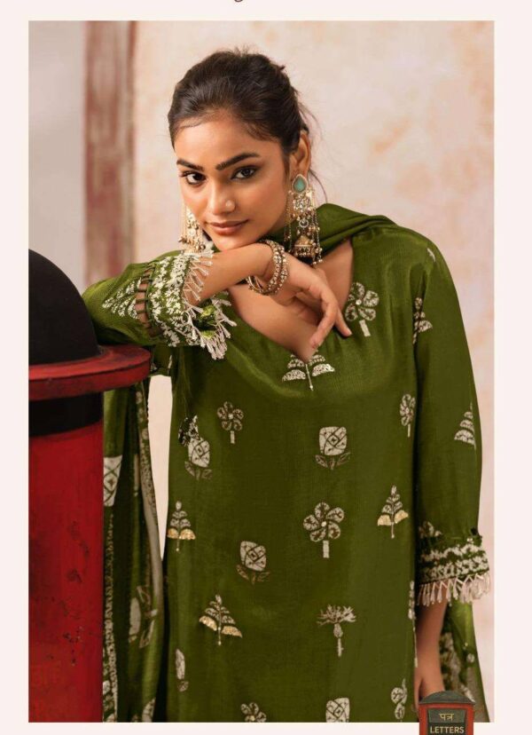 My Fashion Road Jay Vijay Meeha Designer Silk Premium Ladies Suit | 3316 – A