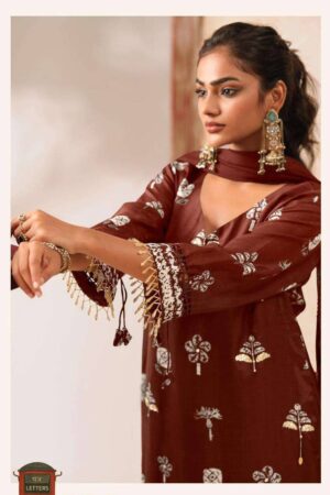 My Fashion Road Jay Vijay Meeha Designer Silk Premium Ladies Suit | 3316 – D