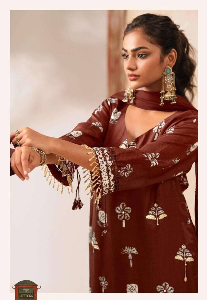 My Fashion Road Jay Vijay Meeha Designer Silk Premium Ladies Suit | 3316 – D