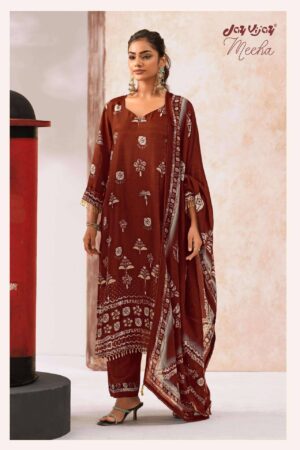 My Fashion Road Jay Vijay Meeha Designer Silk Premium Ladies Suit | 3316 – D