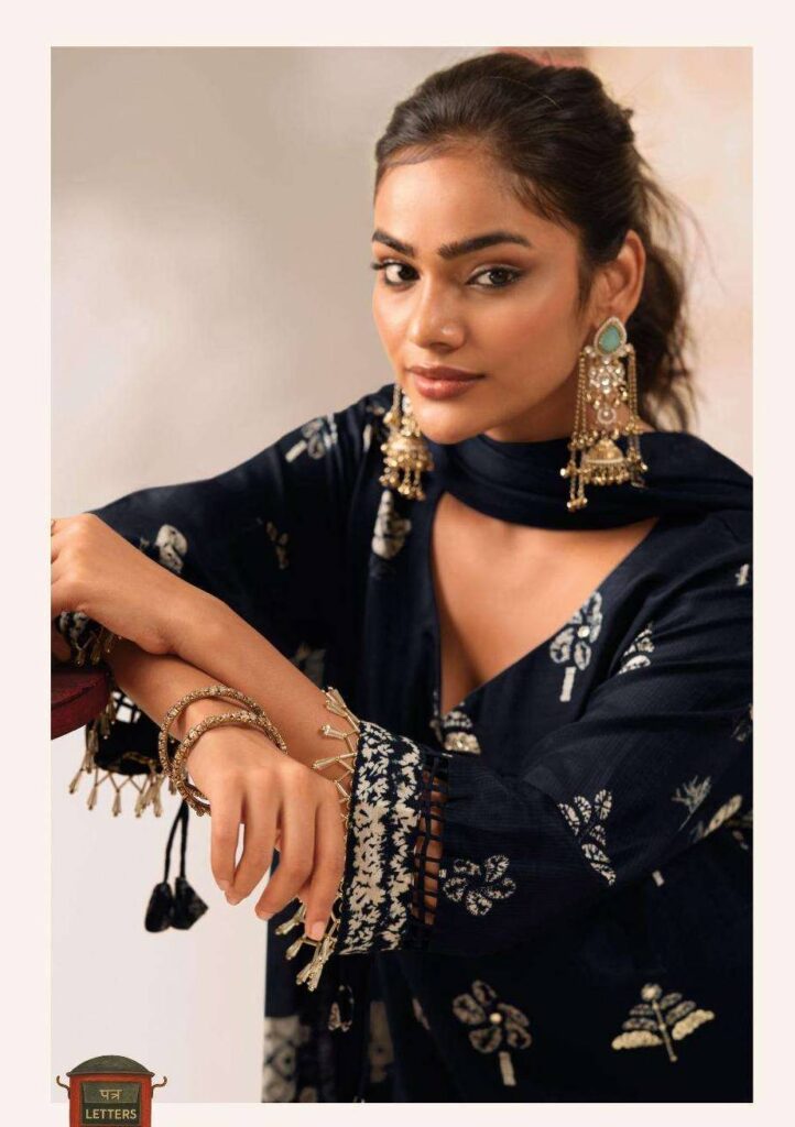 My Fashion Road Jay Vijay Meeha Designer Silk Premium Ladies Suit | 3316 – B