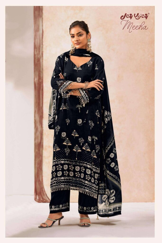 My Fashion Road Jay Vijay Meeha Designer Silk Premium Ladies Suit | 3316 – B