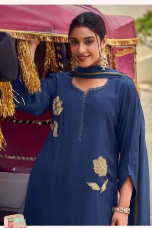 My Fashion Road Jay Vijay Pravika Fancy Muslin Silk Designer Suit | 3345 – A
