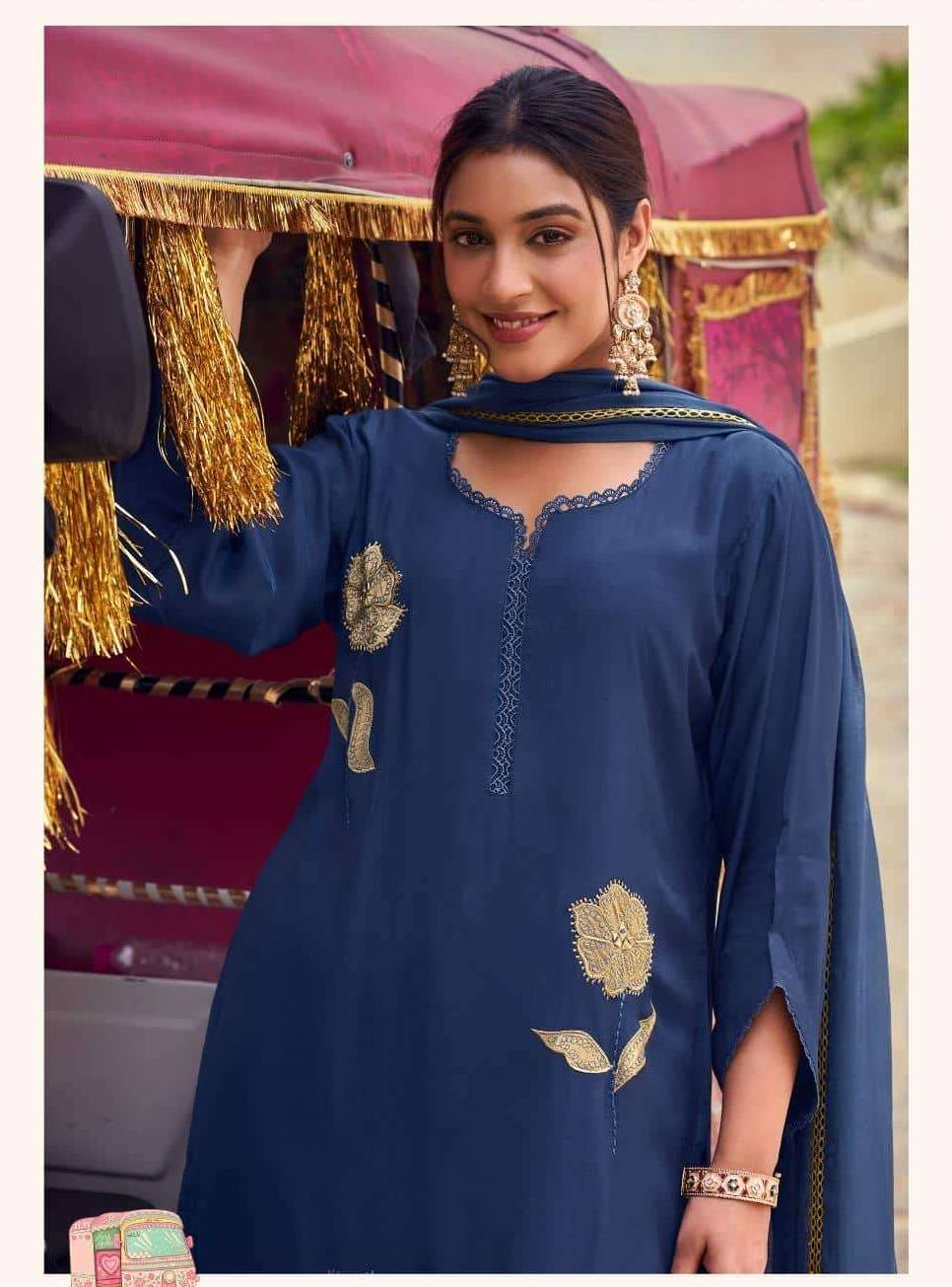 My Fashion Road Jay Vijay Pravika Fancy Muslin Silk Designer Suit | 3345 – A My Fashion Road Jay Vijay Pravika Fancy Muslin Silk Designer Suit | 3345 – A