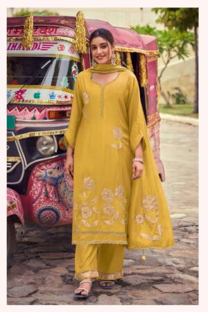 My Fashion Road Jay Vijay Pravika Fancy Muslin Silk Designer Suit | 3345 – D
