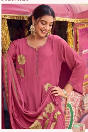 My Fashion Road Jay Vijay Pravika Fancy Muslin Silk Designer Suit | 3345 – B