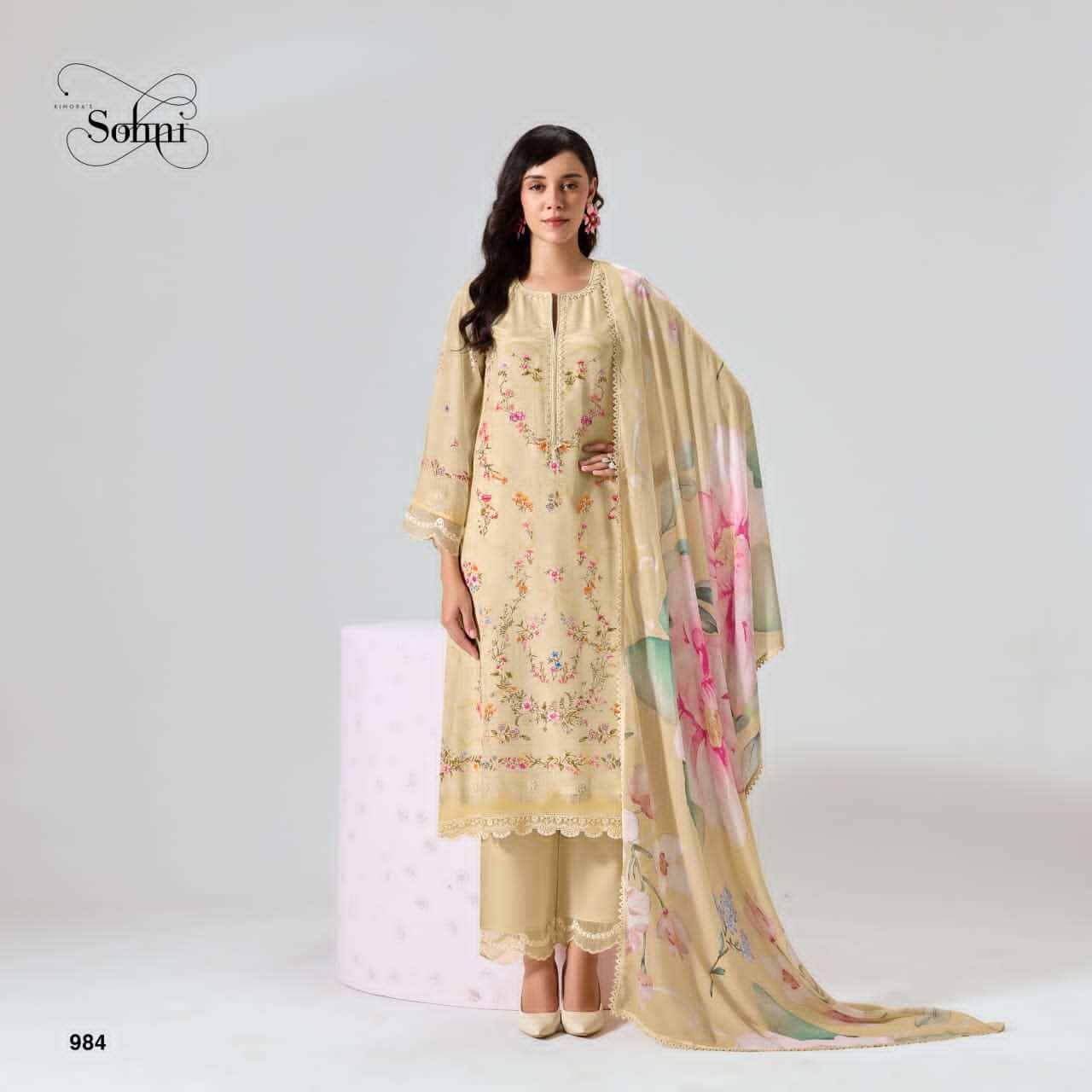 My Fashion Road Kimora Sohni Nigaar Pure Muslin Designer Suit | 984 My Fashion Road Kimora Sohni Nigaar Pure Muslin Designer Suit | 984