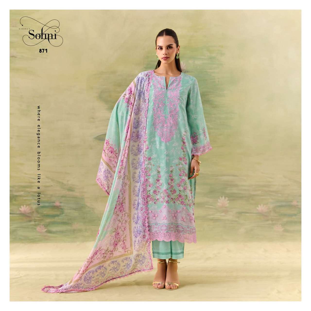 My Fashion Road Kimora Sohni Season Pure Muslin Applique Work Salwar Suit | 871 My Fashion Road Kimora Sohni Season Pure Muslin Applique Work Salwar Suit | 871