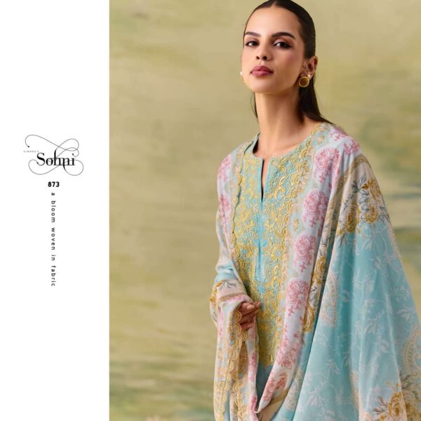 My Fashion Road Kimora Sohni Season Pure Muslin Applique Work Salwar Suit | 873