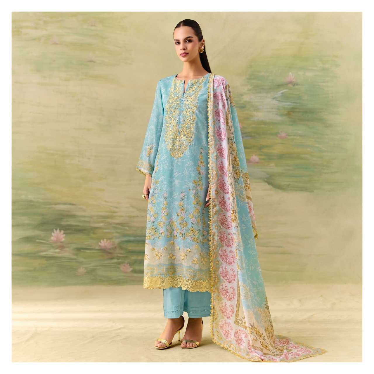 My Fashion Road Kimora Sohni Season Pure Muslin Applique Work Salwar Suit | 873 My Fashion Road Kimora Sohni Season Pure Muslin Applique Work Salwar Suit | 873