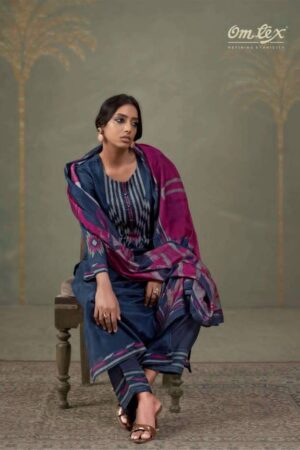 My Fashion Road Omtex Adara Applique Work Muslin Silk Suit | 15361 – A