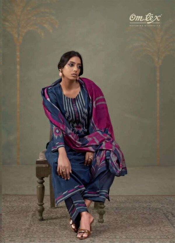 My Fashion Road Omtex Adara Applique Work Muslin Silk Suit | 15361 – A