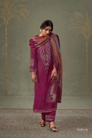 My Fashion Road Omtex Adara Applique Work Muslin Silk Suit | 15361 – B