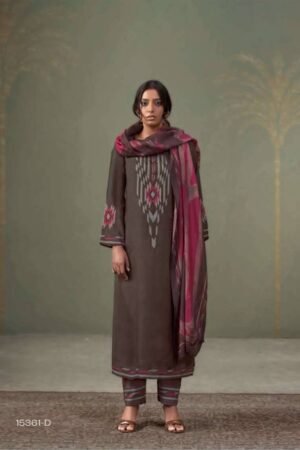 My Fashion Road Omtex Adara Applique Work Muslin Silk Suit | 15361 – D