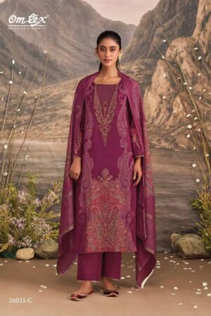 My Fashion Road Omtex Ember Premium Style Muslin Silk Suit | 16031 – C