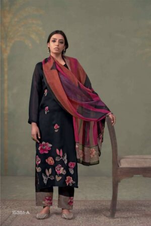My Fashion Road Omtex Ferisha Fancy Organza Applique Work Ladies Suit | 15351 – A