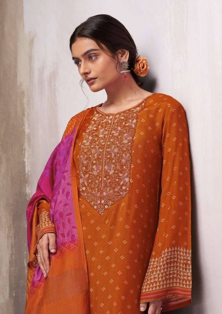 My Fashion Road Omtex Ginevra Premium Designs Muslin Suit | 15941 – D