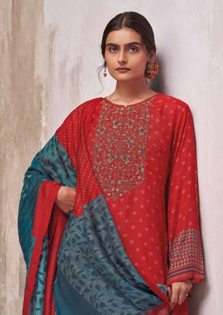 My Fashion Road Omtex Ginevra Premium Designs Muslin Suit | 15941 – A