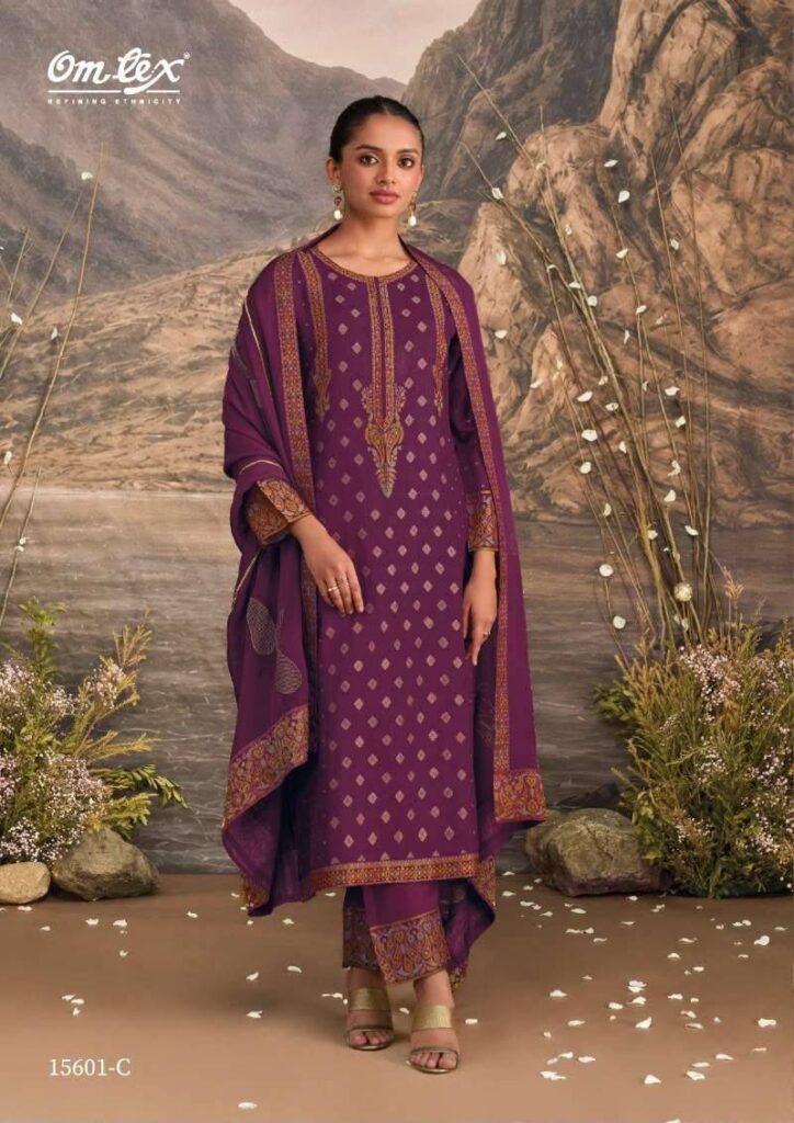 My Fashion Road Omtex Jimena Exclusive Jacquard Silk Suit | 15601 – C
