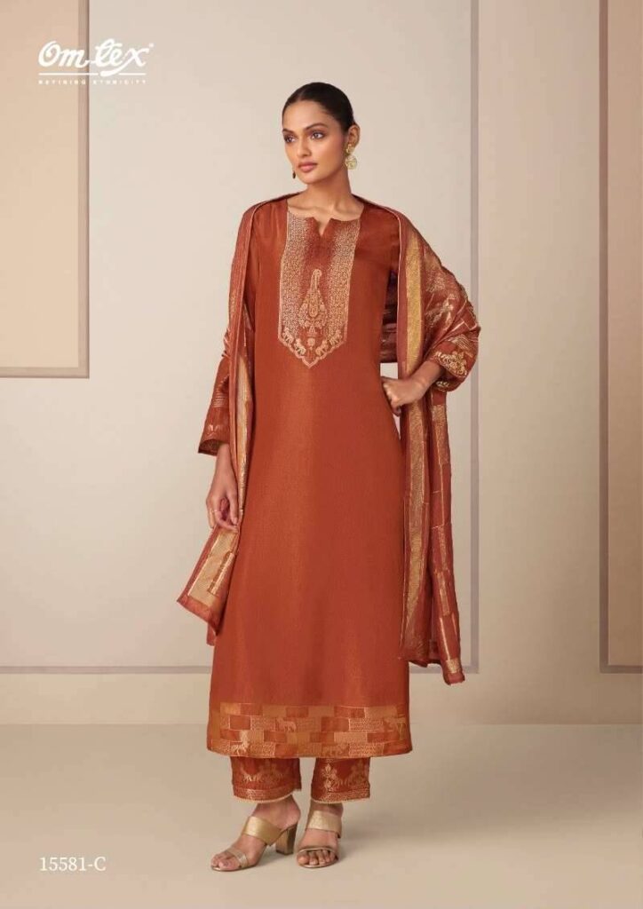 My Fashion Road Omtex Mrunal Premium Jacquard Silk Ladies Suit | 15581 – C
