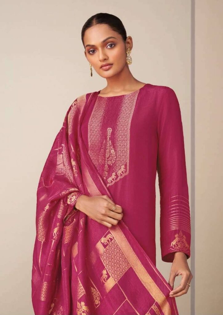 My Fashion Road Omtex Mrunal Premium Jacquard Silk Ladies Suit | 15581 – A My Fashion Road Omtex Mrunal Premium Jacquard Silk Ladies Suit | 15581 – A