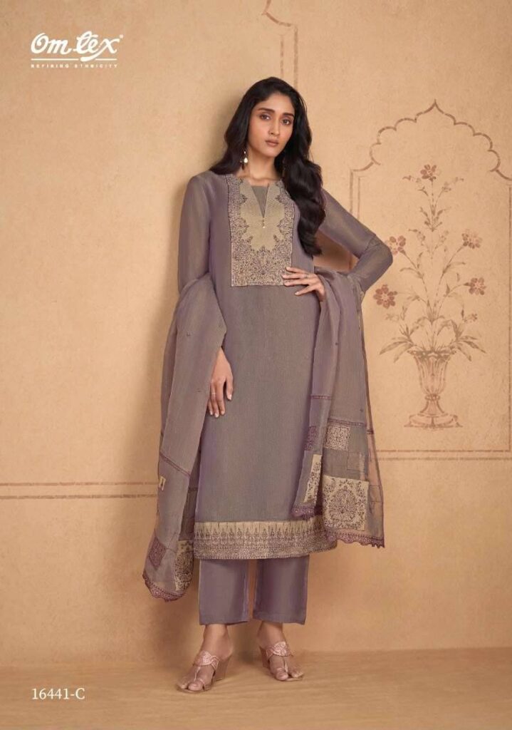 My Fashion Road Omtex Nicole Designer Silk Premium Design Suit | 16441 – C