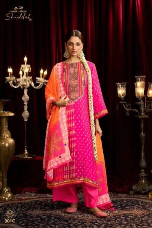 My Fashion Road Shiddat Bell Rose Premium Designs Organza Suit – 301C