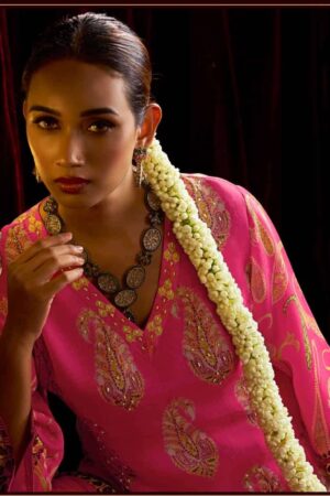 My Fashion Road Shiddat Bell Rose Exclusive Designs Organza Salwar Suit | 601 – D
