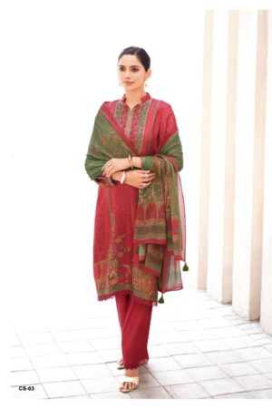 My Fashion Road Varsha Crimson Exclusive Satin Silk Latest Suit | CS – 03