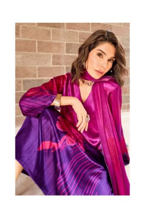 My Fashion Road Varsha Rose Haven Digital Printed Gajji Silk Ladies Dress | RH – 04
