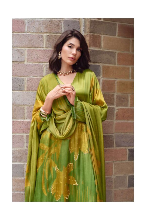 My Fashion Road Varsha Rose Haven Digital Printed Gajji Silk Ladies Dress | RH – 03