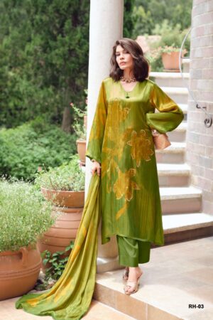 My Fashion Road Varsha Rose Haven Digital Printed Gajji Silk Ladies Dress | RH – 03