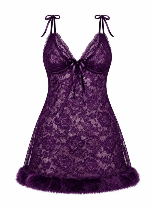 My Fashion Road Zyvera Purple Self Design Baby Dolls Nightsuits My Fashion Road Zyvera Purple Self Design Baby Dolls Nightsuits