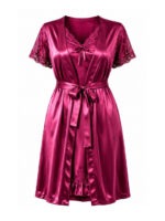 My Fashion Road Zyvera Purple Self Design Baby Dolls Nightwear