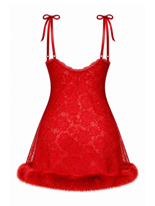My Fashion Road Zyvera Red Self Design Baby Dolls Nightwear My Fashion Road Zyvera Red Self Design Baby Dolls Nightwear