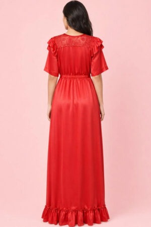 My Fashion Road Zyvera V-Neck Maxi Wrap Nightdress