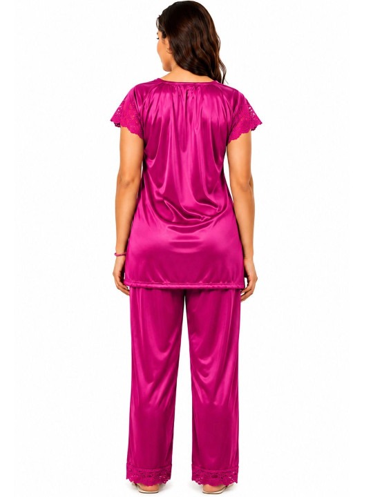 My Fashion Road Zyvera Pink Solid Satin Baby Dolls Nightwear My Fashion Road Zyvera Pink Solid Satin Baby Dolls Nightwear